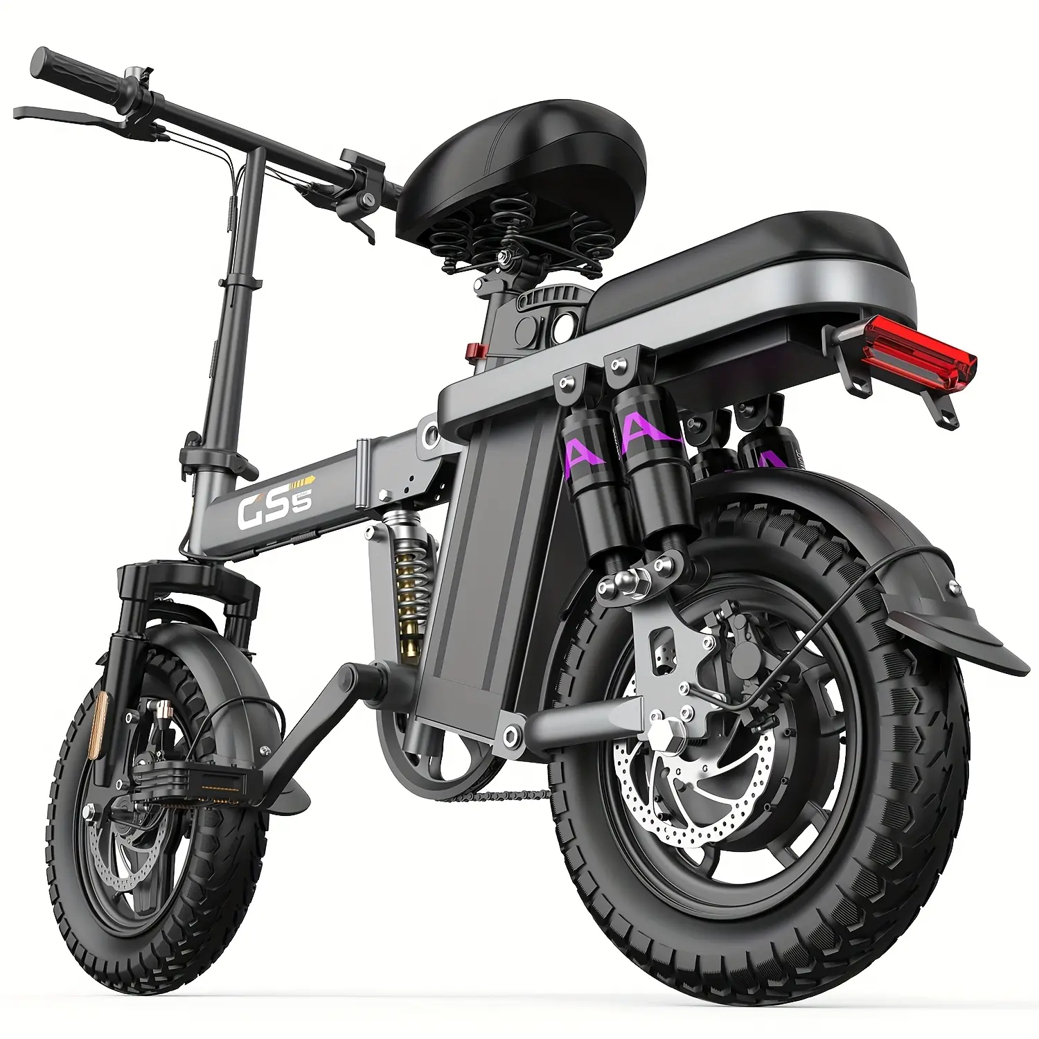 UPlee Electric Motorcycles 14" Tire Peak Power 740W Max 20Mph Folding Motorcycles, 48V 15AH Removable Battery, LCD Display, Folding Motorcycle for Adults for Commute Beach Snow, Means Of Transportation, Motorcycle Battery Optional