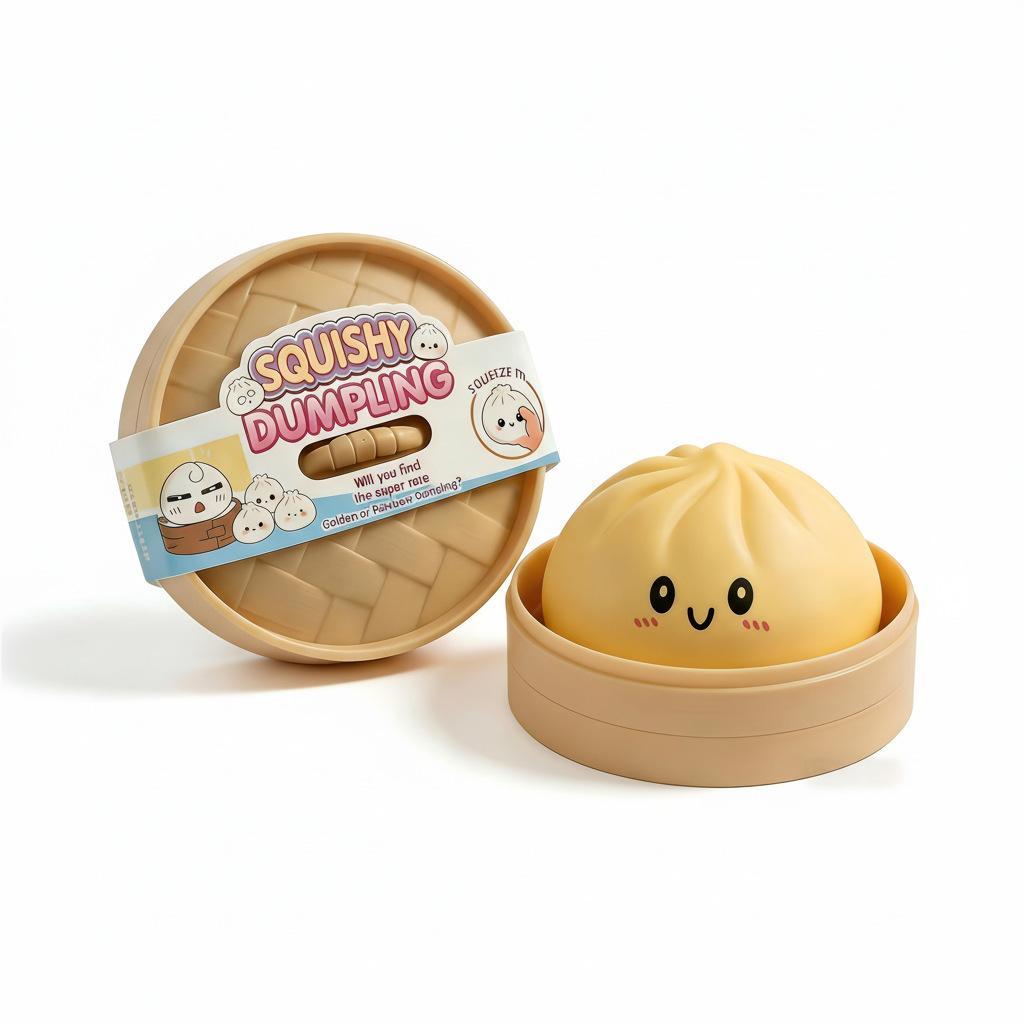 Cute Dumpling Squeeze Toy Box - Creative Sensory Game & Stress Reliever, Soft Dough Fidget Ball for Office, School, or Casual Play