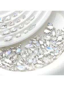 New Moonlight Crystal Claw Rhinestones, Thick Colorfast Sew-On Gems, Premium DIY Accessories
