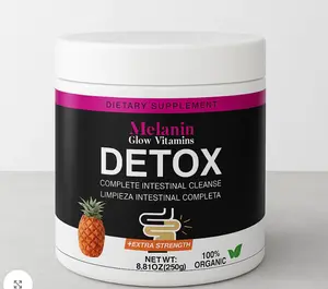 Melanin Glow Vitamins DETOX Complete Intestinal Cleanse Extra Strength 100% Organic 8.81oz Dietary Supplement