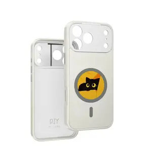 High Defination NFC E Ink Screen Case for iPhone 17 lineup Round Magnetic protection compatible with Magsafe, Smart Phone Case Durable Fashionable Gift with Cat Design NFC Features Ink Screen Tech HD Round Screen NFC magnetic for iPhone17 series