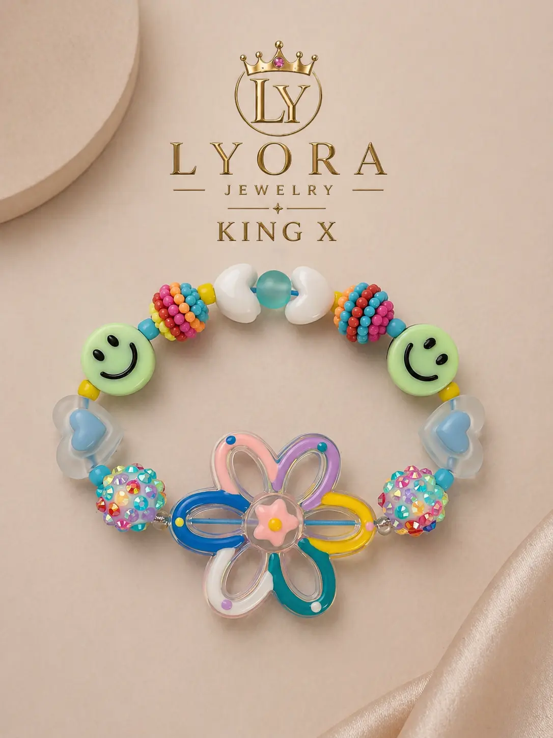 Pulsera floral colorida diseñada para destacar