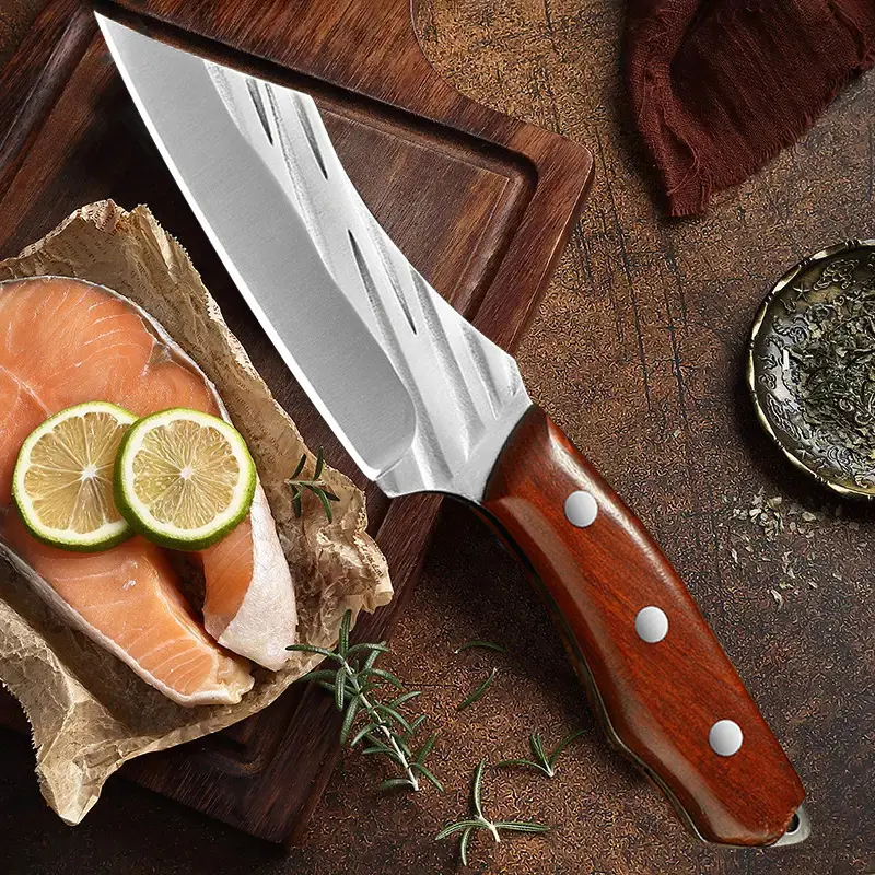 Multifunctional Stainless Steel Chef's Knife with Multi-Use Blade - Home Kitchen Cutlery, Outdoor Camping Tool - Ideal Gift for Adults