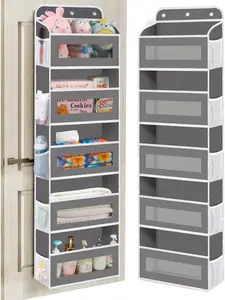 Over the Door Organizer Storage-5-Tier Hanging Organizer with 10 Large Pockets, Anti-Tilt Design, 44 lb Capacity for Bedroom, Bathroom, Baby Product Ptorage，Dormitory Storage，Back to School Must Have