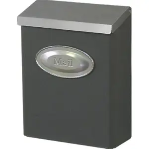 212 MAIN Designer Series Extra Large Locking Vertical Wall Mount Mailbox Holder - Bronze with Locking Lid, Nickel Accent