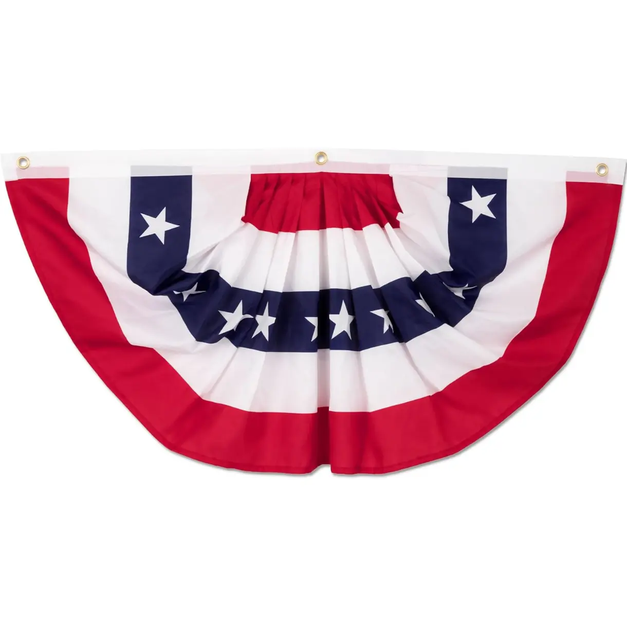 4th of July Decorations, 1.5 x 3 FT American Flag Banner, 1 PCS USA Pleated Fan Flags, Patriotic Bunting US Half Fan Flag for Fourth of July Independence Day, Memorial Day Hanging Decor
