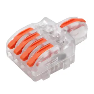 1 in 4 Out Lever Wire Connectors 5 Port, Quick Connect Electrical Splicing Connectors with Orange Handle,Electrical Wire Connectors