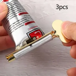 Universal Rolling Key 3-Piece Kit, Toothpaste Lotion Medicament Squeezer, Metal Stainless Steel Wringer Tool, Essential Bathroom Accessory