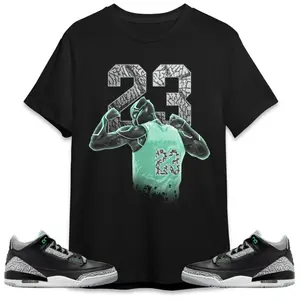 Number 23 Panther Unisex Tees Jordan 3 Green Glow Unisex Shirt to match Sneaker, Outfit birthday graphic Tees, Top Tshirt
