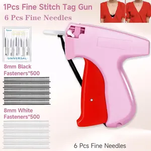 Quick Clothing Fixer, 1 Count Handheld Tag Attacher Gun with 6 Counts Needles & 1000pcs Glue Needles, Sewing Tool Kit for Retail  Fabric Garment Label