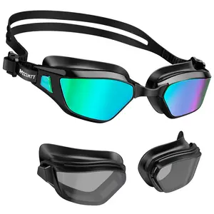 【Vecukty】 Black Swimming Goggles,Adjustable Anti Fog Swimming Goggles,Professional Swimming Accessories for Women & Men