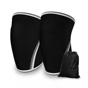 7MM Neoprene Knee Sleeves Pair for Squats Deadlifts Leg Day Powerlifting Support with Reinforced Stitching USAPL IPF USPA Approved & Free Gym Bag Included