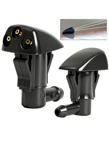 For Hyundai Tucson MK12005 - 2010, 2Pcs/lot Front Windshield Wiper Washer Jet Nozzle 3 Holes Hood Sprayer Nozzles