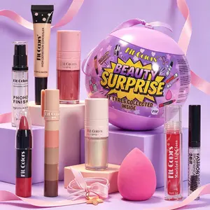 1Set Fit Colors Beauty Surprise Ball, 11PCS Makeup Kit, Multi-Type Cosmetics Inside, Mystery Gift Set, for Party & Festival,  Makeup Surprise, Cosmetic Blind Box, Beauty Toy Set