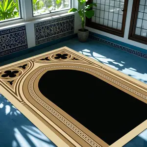 Crystal Velvet Muslim Prayer Mat, Anti-Slip Foldable Home Prayer Pad, Pilgrimage Activity Use, Indoor and Outdoor