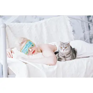 Holly Sleeping Beauty Set Inspired by the Iconic Style of Audrey Hepburn - Blue eye mask and the purple tassel earplugs or earrings Dream