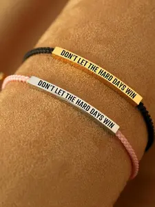 Stainless Steel & Bracelet, Adjustable 10 Inch Design, Custom Engraved Message, Elegant Style for All Occasions, High Quality Bracelet