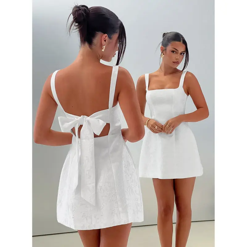 alyn halter mini dress white - TikTok Shop