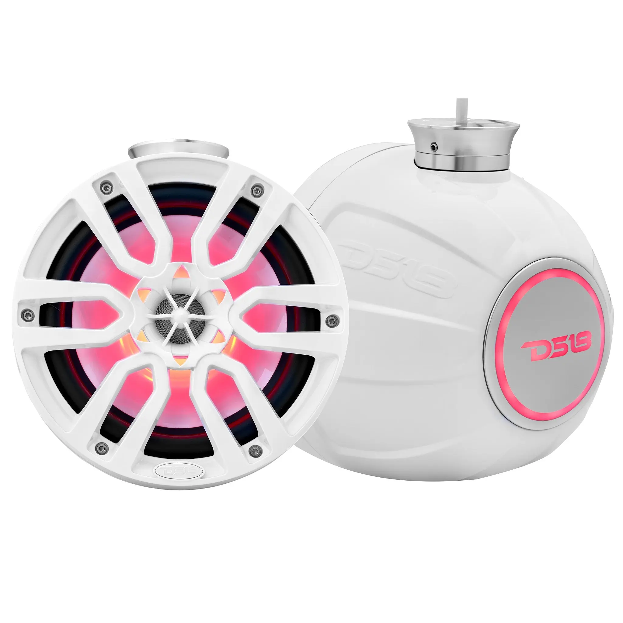 NXL 8" Coaxial Audio Pod Speakers with 375W Loud Sound, Integrated RGB LED Lights, Durable Mount (Pair) - Ideal for Jet Skis