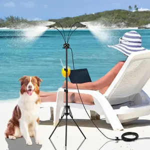 Standing Misters for Outside Patio, Portable Misting System for Cooling Outdoor, 32.8ft Stand Misting Line, Adjustable Height 5.25 Ft