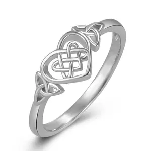 Simple interwoven love ring Celtic knot heart-shaped knotted engagement ring ring couple gift suitable for party daily