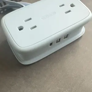 NTONPOWER Travel Power Strip, Cruise Essentials 7-in-1 Compact Portable, 4 AC Outlets 3 USB Ports (USB-C Fast Charging 65W/15W),  4FT Wrapped Around Extension Cord Home Office,  Perfect Gift for Purple & Blue Travel Essentials