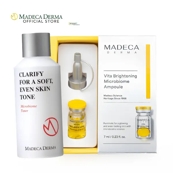 Single Pack Vita Brightening Microbiome Ampoule | 0.23 fl oz | Even Skin Tone + Microbiome Toner Bundle