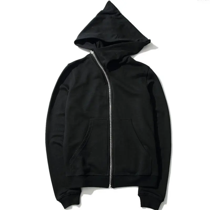 New Hoodies Men zipper Cardigan harajuku black sweatshirts hip hop swag style skateboard streetwear Cloak Hooded jacket coat Casual Long Sleeve
