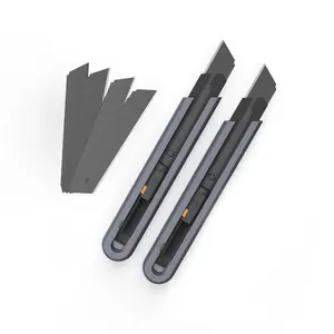 2PCS UTILITY KNIFE SET PAPER CUTTERS CARBON STEEL BLADES POCKET KNIFE WITH SAFETY LOCK HANDICRAFT TOOL, Cutting Supplies