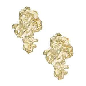 fresco Nugget Earring - Brand New High Quality Gold Plated Trendy Jewelry No Greening Same Day Shipping