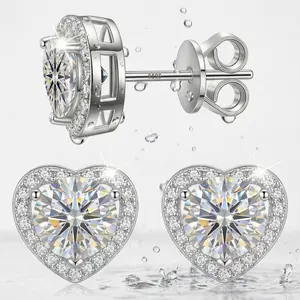 Sterling Silver Heart Stud Earrings—14K Gold Plated and set with Cubic Zirconia. Whether worn as a men's accessory or given as a gift to a woman, these make an excellent choice. Crafted from hypoallergenic materials.