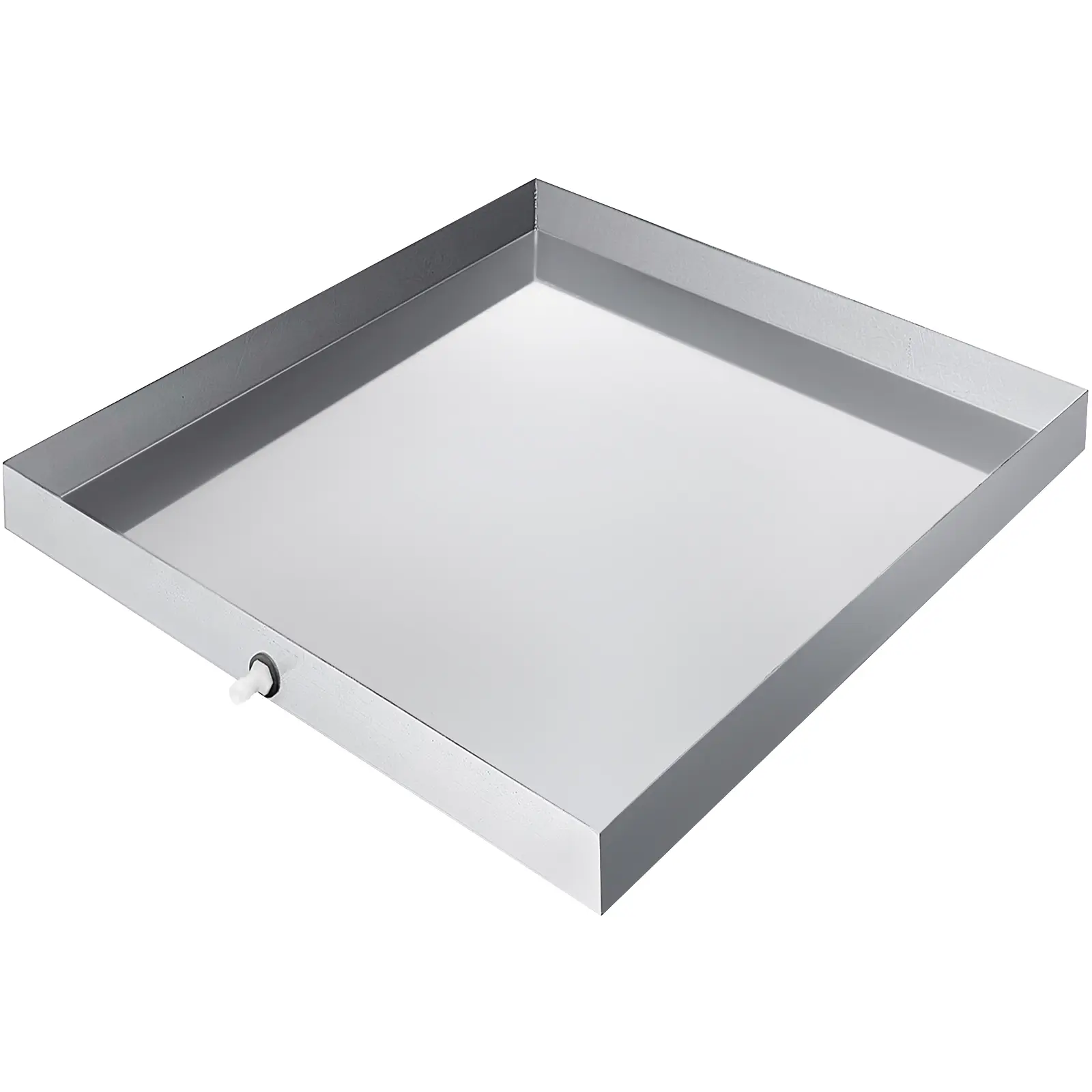 VEVOR Thick 32''x30'' Rectangular 304 Stainless Steel Washer Pan, 18 GA Heavy-Duty Compact Drip Tray with 2.5'' High-Edge, Drain Hole, 0.59'' PE Adapter for Laundry Room Appliances Drain Protection & Accessories