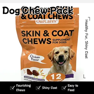OURCARES Skin & Coat Wellness Chews for Dogs Bag - Chicken Flavor, 12 Soft Chews for Healthy Fur & Skin Comfort