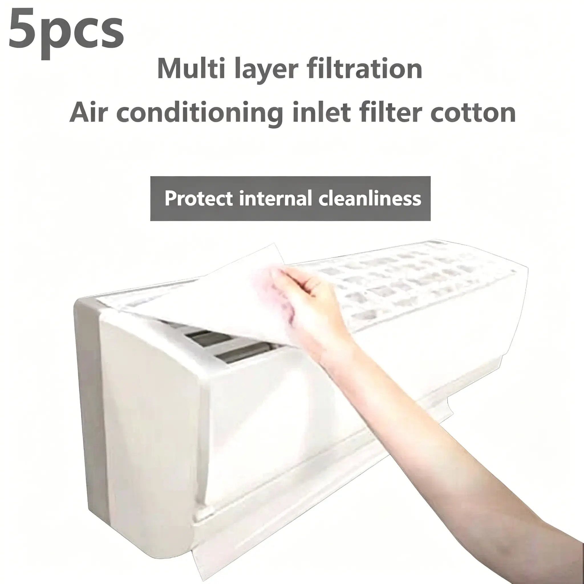 5pcs Air Conditioner Filter Cotton Vent Mesh Dustproof Net, Ultra-Thin Home Ac Hanging Unit Air Inlet Cleaning Cloth Cover
