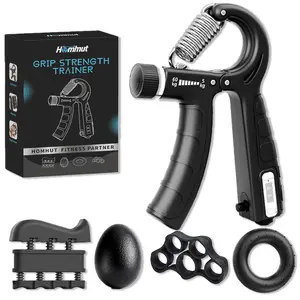 5-in-1 Professional Hand Strengthener Kit - Athlete-Grade Adjustable Gripper, Finger Exerciser & Stress Ball for Forearm Training, Gift for Boyfriend