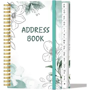 Address Book with Alphabetical Tabs - Small Address Book Spiral with Address Contacts, Special Date, Phone, Birthday & Internet Login Password for  and Office, 4.3" x 6.2", Teal