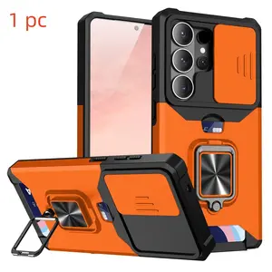 Samsung Galaxy S26/s25/s24/s23/s22/s21 Ultra Plus Fe Case, Sliding Camera Slot, Ring Stand, Protective Cover, Phone Accessories