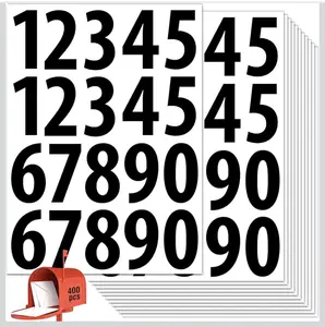 400 PCS Number Stickers, 2" Waterproof Mailbox Number Label, Consecutive Numbers 0-9, Self-Adhesive and Residue-Free, Ideal for Mailboxes, Storage Boxes, Organizers, Cabinets and More