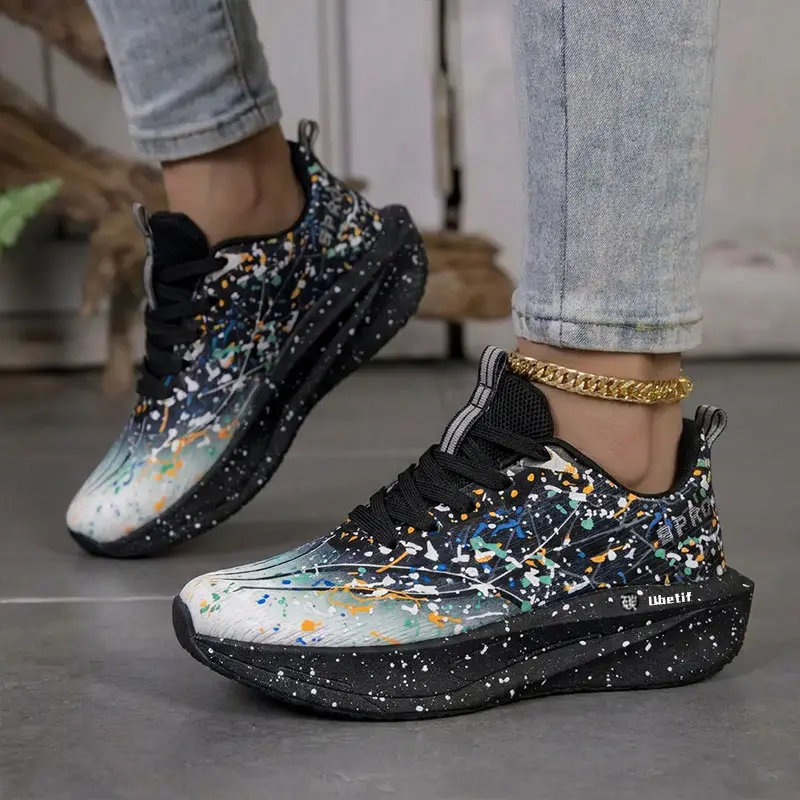 Ubetif Women's  Fashion Lightweight Breathable CasualSports Shoes | Low-Top Fabric Upper, Rubber Sole, LaceClosure, Suitable for All Seasons And Daily Wear Sneaker
