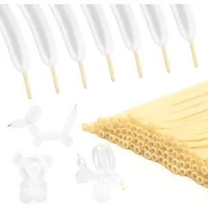 Clear 260 & 100pcs Long Balloons for Arch, Transparent  Latex Animal Balloons, Back to School Birthday Christmas Party Decorations