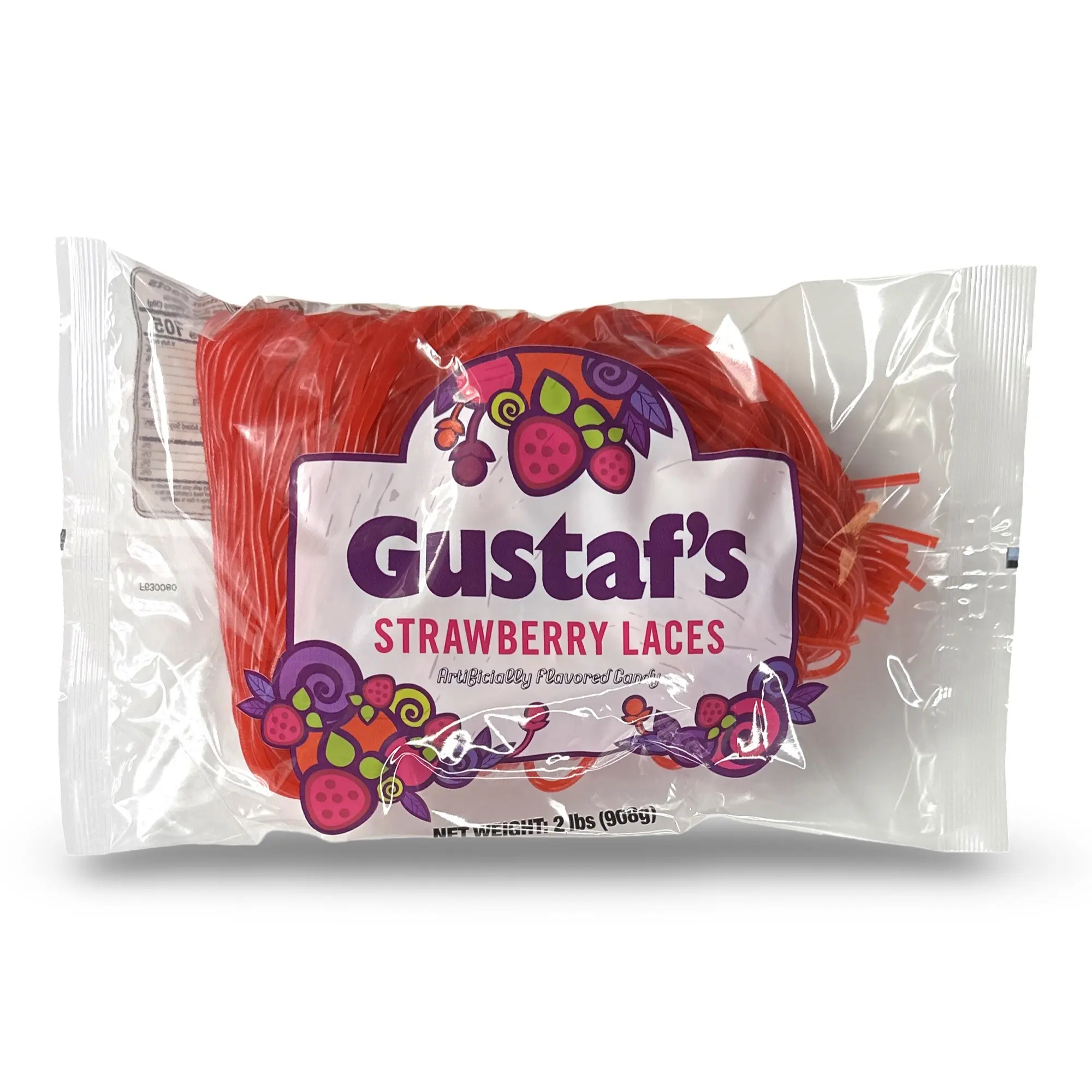 Gustaf's Candy Sweet Licorice Laces Bulk Bags, Strawberry, 2 lb.