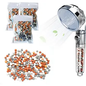 3 Packs Replacement Anion Mineral Shower  Bead Four Color Shower  Beads Shower Filter Water Stone Beads Filtration Mineral Beads Stones Balls Suitable for Filtered Shower