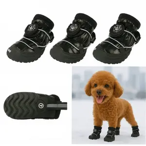 Dog Shoes for Small Medium Dogs Breathable Mesh Boots with Adjustable Buckle Waterproof Anti-Slip Rubber Soles for Summer Winter Protection Universal Fit,Christmas