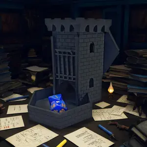 D&D Prison Themed Dice Tower, Dice Storage Ornament, Dice Game Set, Suitable for Dungeons & Dragons Tabletop Game, Board Game Enthusiasts, High-Random Fair Tabletop Game, Ideal for Board Game Lovers Aged 14 and Above.
