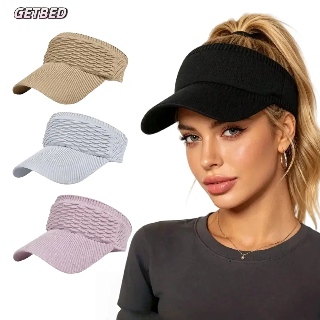 2Pcs Women's High Ponytail Sun Visor Hat I Sun Safe That Girl Aesthetic Breathable Open-Top UV Protection Cap | Birthday Gift for Her Running Hiking Beach TravelDaily Wear Outdoor