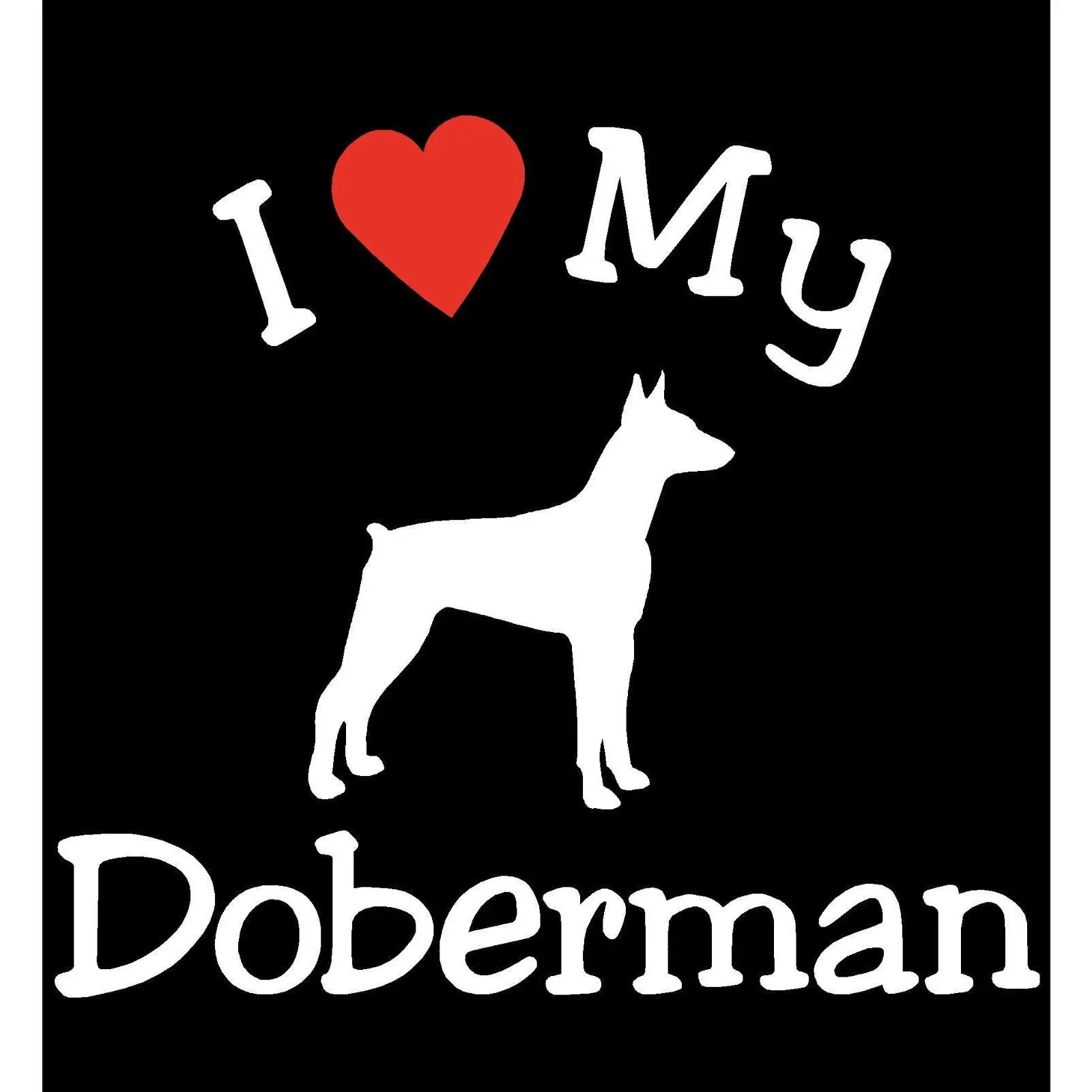 Pair of (2) I LOVE MY DOG DOBERMAN PET CAR DECALS STICKERS
