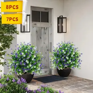 Two Artificial Potted Trees with Stakes, UV Protection, Camellia Bush Style, Ideal for Indoor/outdoor Decor, Home, Hotel, Garden, Wedding, Vacation