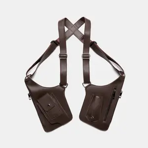 Retro ID bag, gun holster, armpit bag, small satchel, men's multi-functional trend street women's outdoor socks puppet app tactical bag backpack