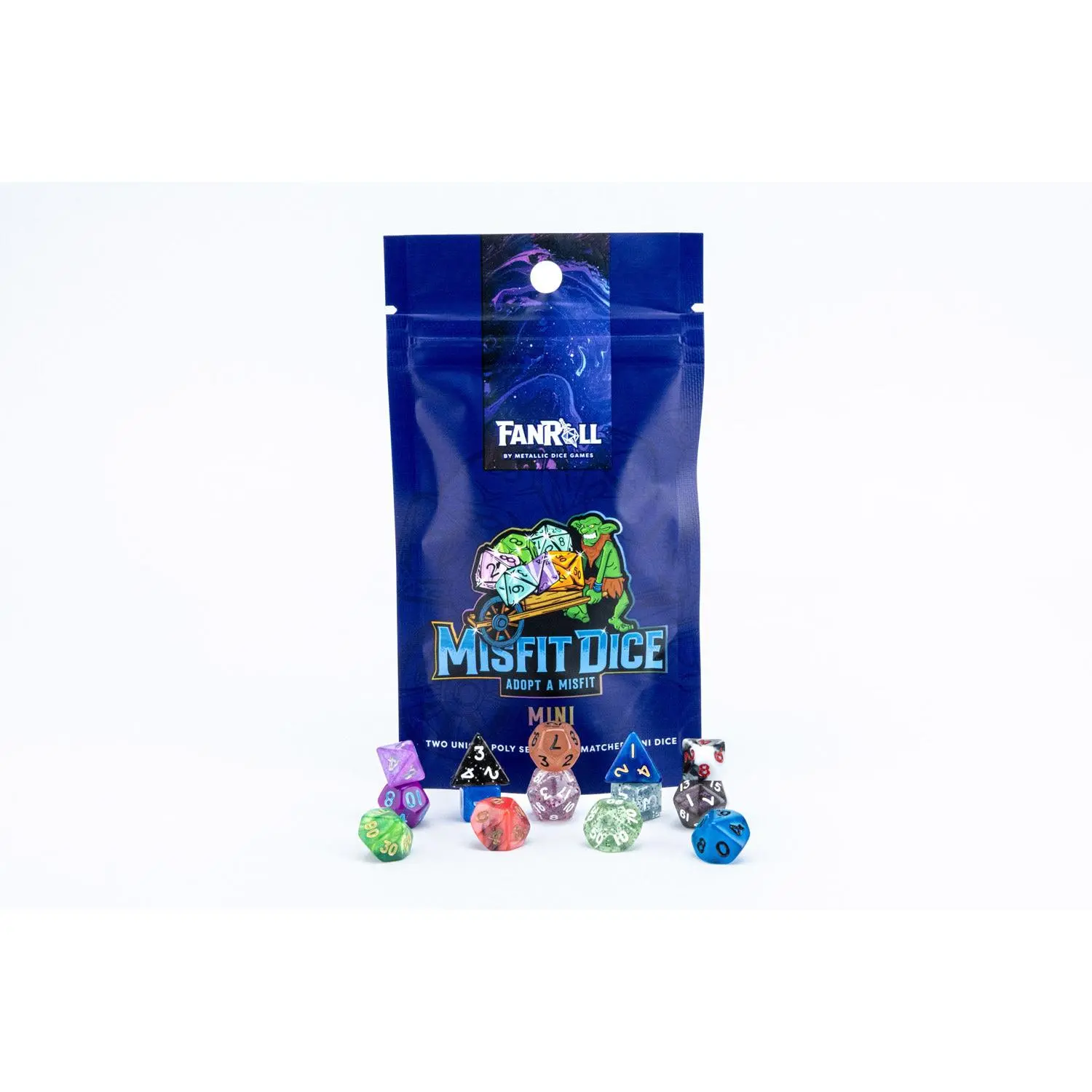 Mystery Misfit Mini Polyhedral Dice (Single Pack with 2 Full Sets)