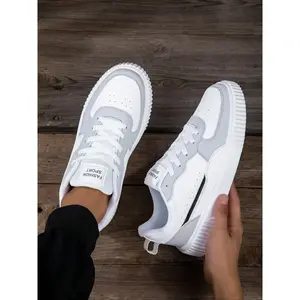 Men's Fashionable Colorblock Lace Up Low Top Sneakers, Casual Comfortable Breathable Sports Running Shoes, Male All-match Round Toe Shoes for Daily Wear, Running Athletic Shoes, Casual Running Footwear
